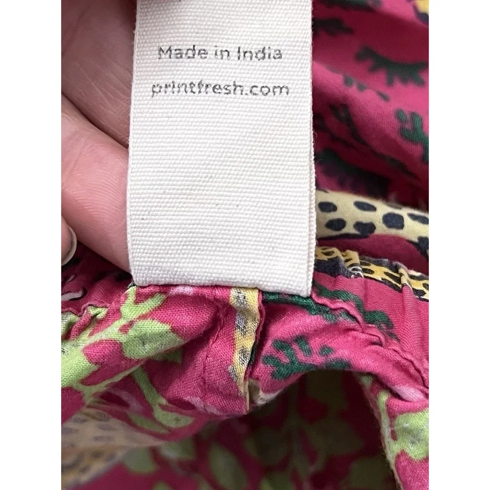 Print Fresh Hot Pink Cheetah Leopard Bagheera Pajama Pants Sz S Organic Cotton